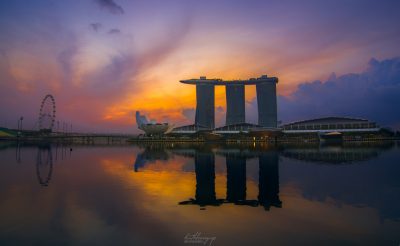 Burn of first light; Marina Bay, Singapore