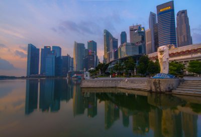 Morning reflections, Marina Bay, Singapore